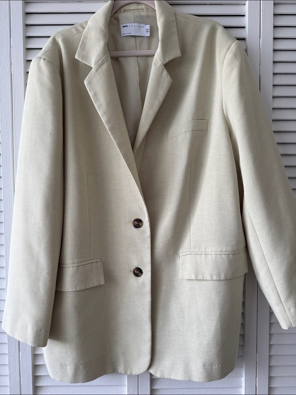 Asos Cream Tailored Blazer